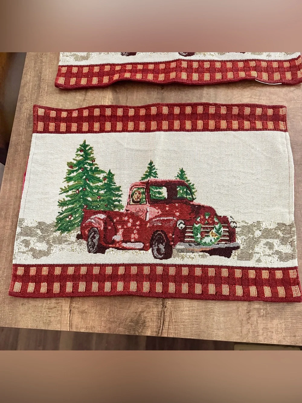 Vintage Red Truck Holiday Placemat Set - 4pc